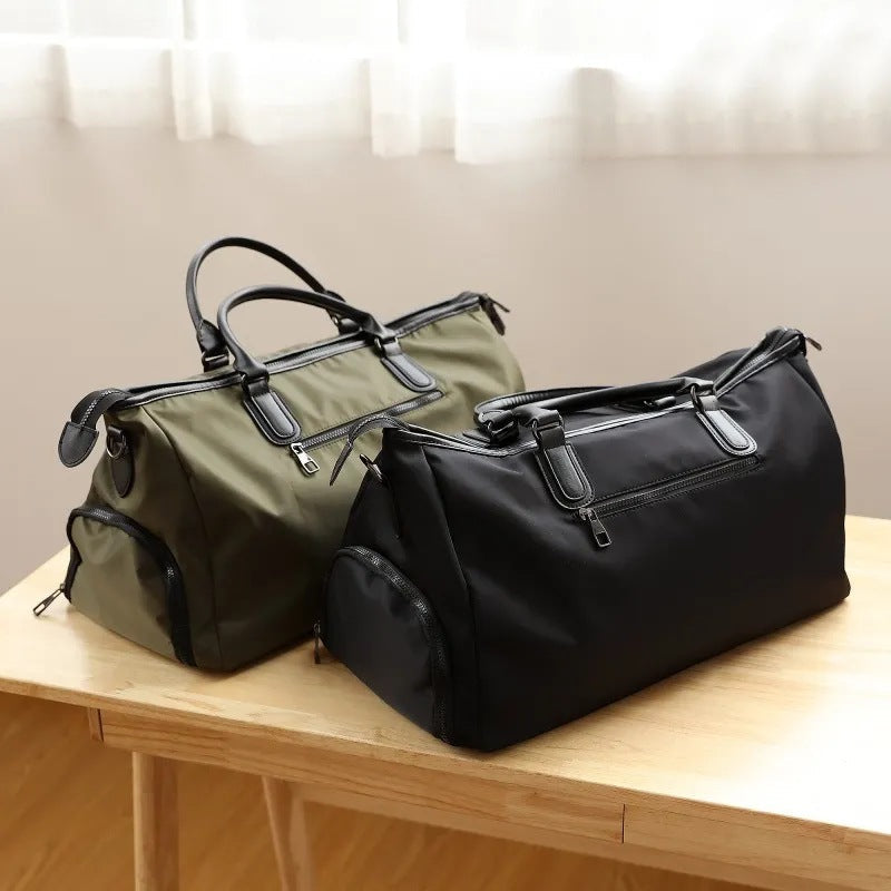 Large Duffel Bag Canvas Leather Weekender Bag Stylish Unisex Leather Duffle Bag RockCow Leather Studio