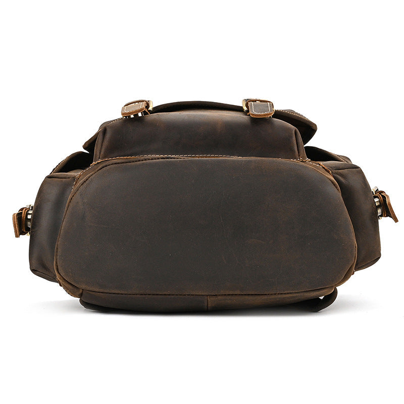 Leather Backpack For Men Retro Leather Travel Backpack Handmade Leather School Bag Large Laptop Bag RockCow Leather Studio