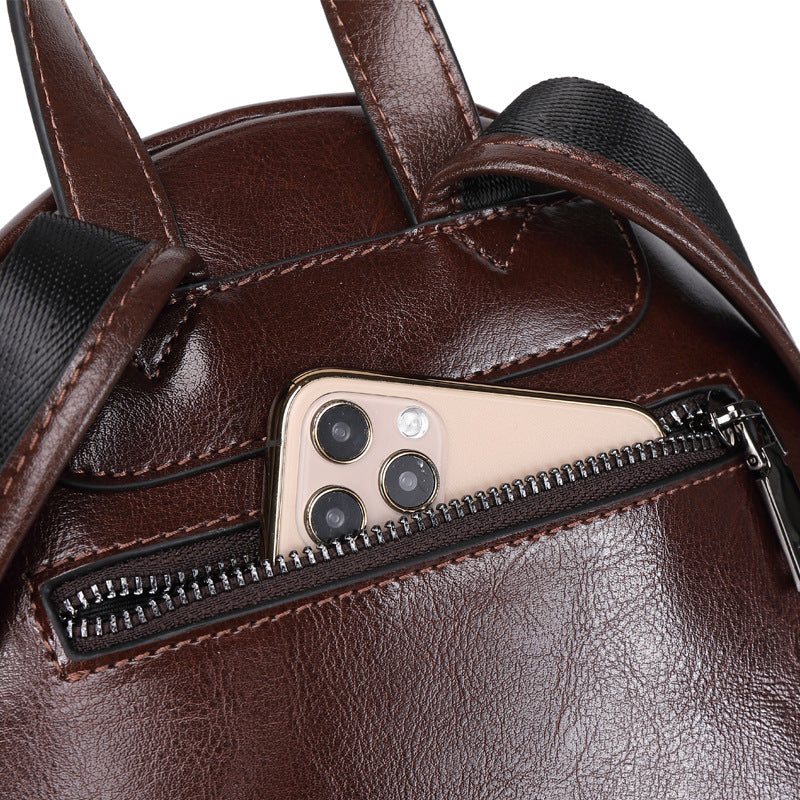 Leather Backpack Women Top Grain Leather Backpack Purse Top Natural Cowhide Leather City Backpack Leather Travel Rucksack SX3096 RockCow Leather Studio