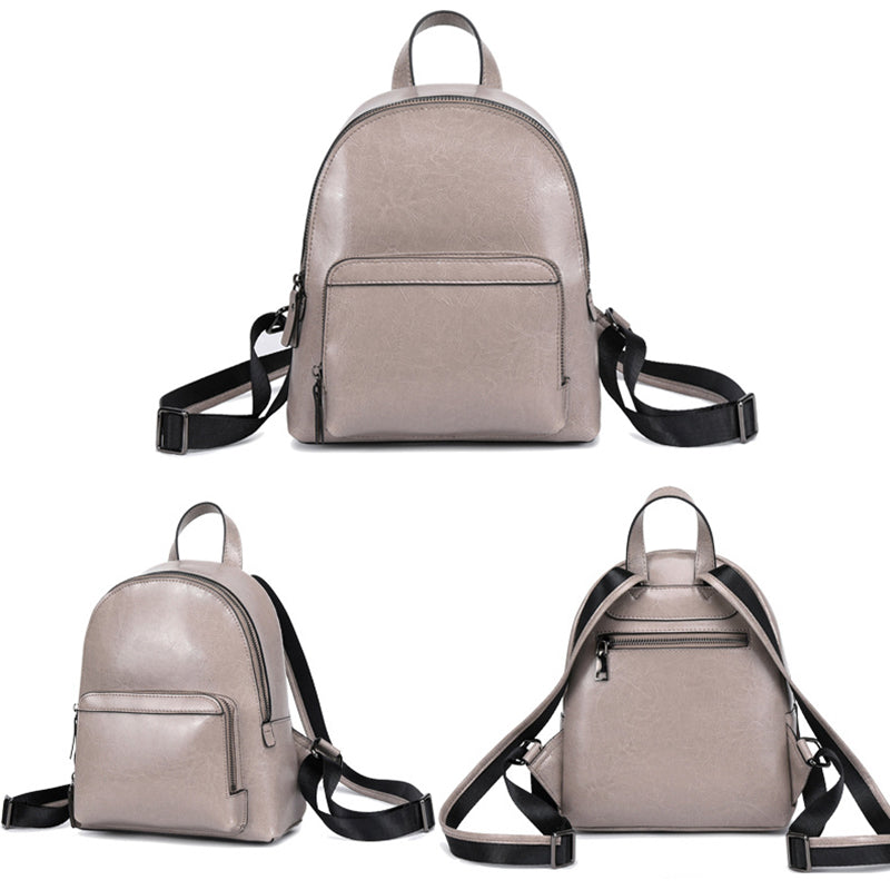 Leather Backpack Women Top Grain Leather Backpack Purse Top Natural Cowhide Leather City Backpack Leather Travel Rucksack SX3096 RockCow Leather Studio