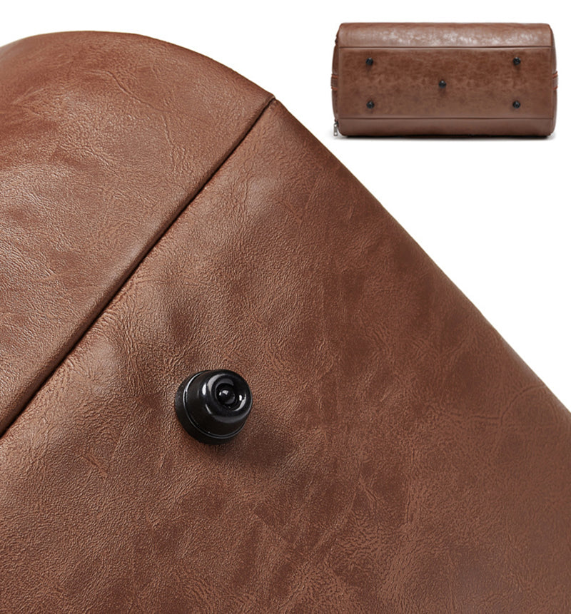 Leather Garment Duffel Bag with Shoe Pouch Waterproof Leather Weekender Bag Hanging Clothes Bag Large Overnight Bag RockCow Leather Studio