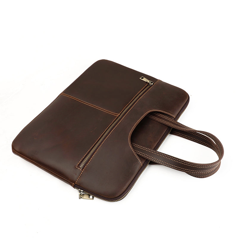 Leather Laptop Organizer Full Grain Leather Laptop Bag Leather iPad Case Mens Leather Briefcase for Laptop RockCow Leather Studio