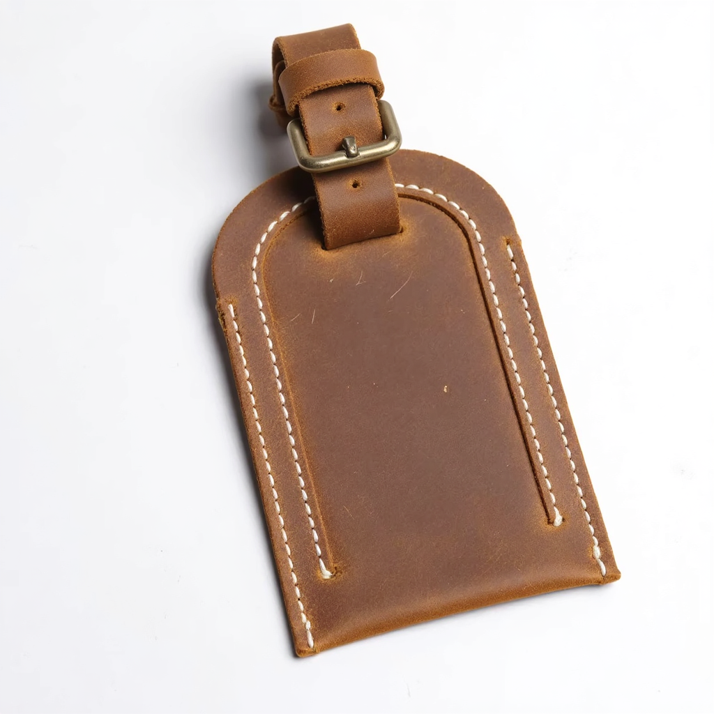 Full Grain Leather Luggage Tag STEEL HORSE LEATHER
