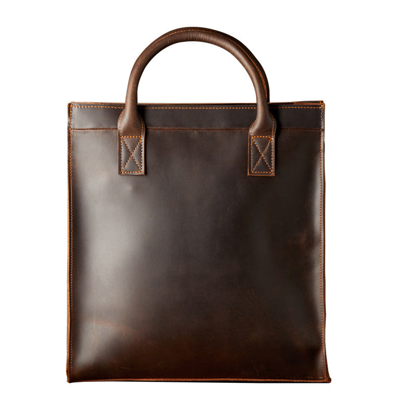 Leather Messenger Bag for Man Crazy Horse Leather Satchel Messenger Bags with Removable Strap RockCow Leather Studio