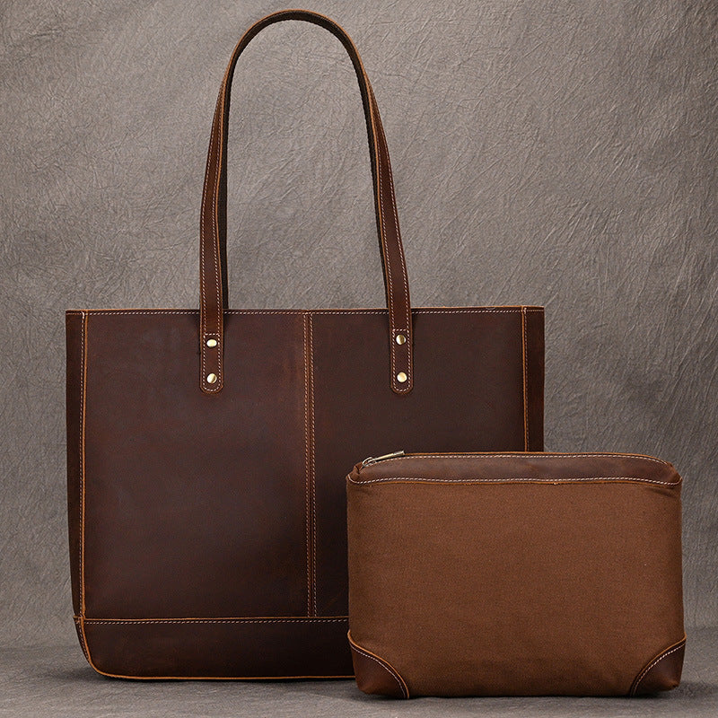 Leather Tote Bag For Women Full Grain Leather Handbag Leather Shopping Bag Women Shoulder Bag Leather Purse RockCow Leather Studio