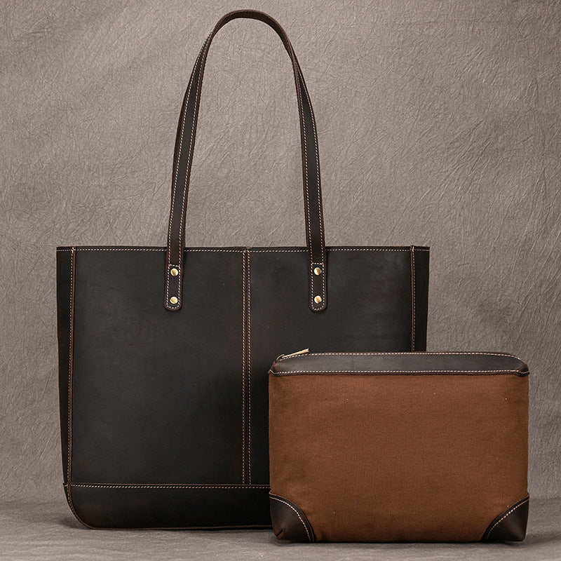 Leather Tote Bag For Women Full Grain Leather Handbag Leather Shopping Bag Women Shoulder Bag Leather Purse RockCow Leather Studio