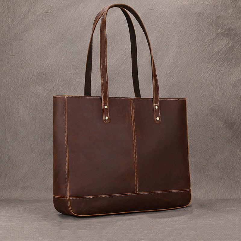 Leather Tote Bag For Women Full Grain Leather Handbag Leather Shopping Bag Women Shoulder Bag Leather Purse RockCow Leather Studio