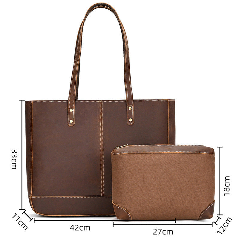 Leather Tote Bag For Women Full Grain Leather Handbag Leather Shopping Bag Women Shoulder Bag Leather Purse RockCow Leather Studio