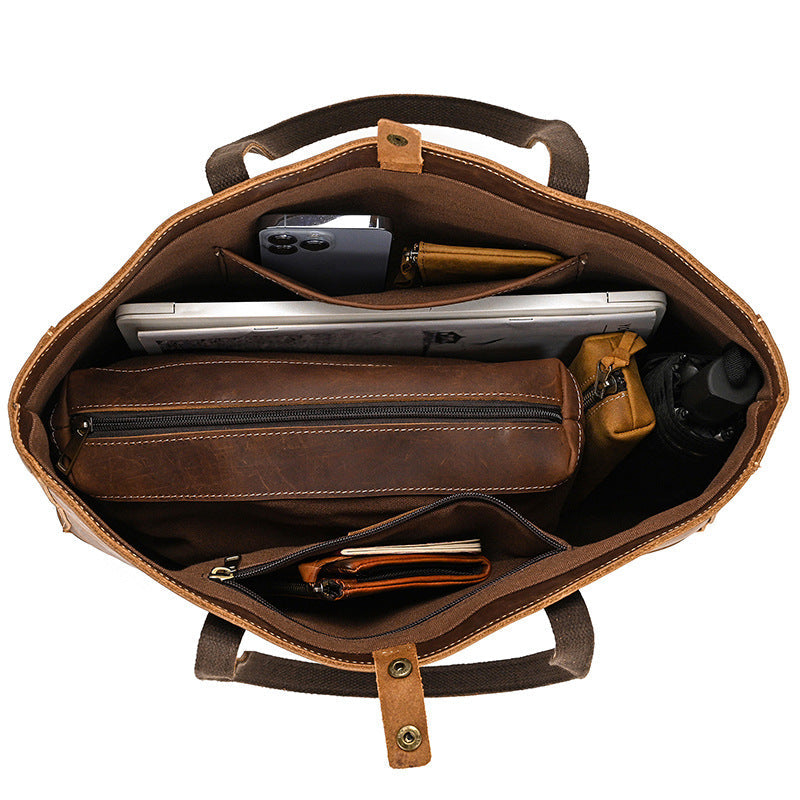 Leather Tote Bag For Women Full Grain Leather Handbag Leather Shopping Bag Women Shoulder Bag Leather Purse RockCow Leather Studio