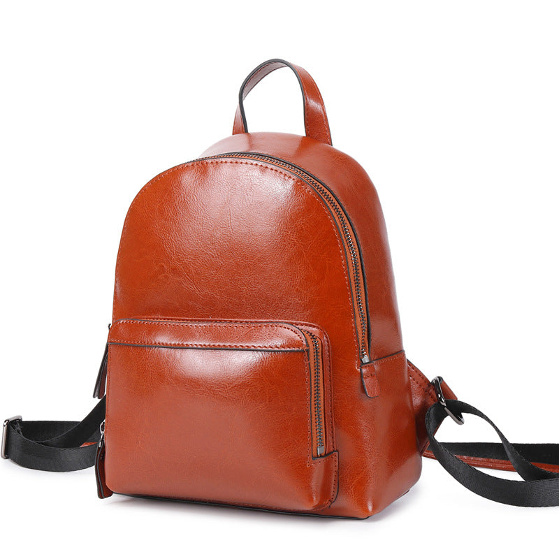 Leather Backpack Women Top Grain Leather Backpack Purse Top Natural Cowhide Leather City Backpack Leather Travel Rucksack SX3096 RockCow Leather Studio