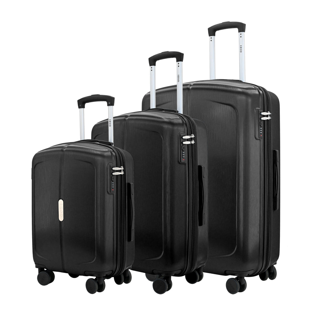 IZOD Mateo Travel 3 Piece Luggage Set - Durable ABS Hard Shell with 360° Wheels and Combo Lock Mirage Luggage