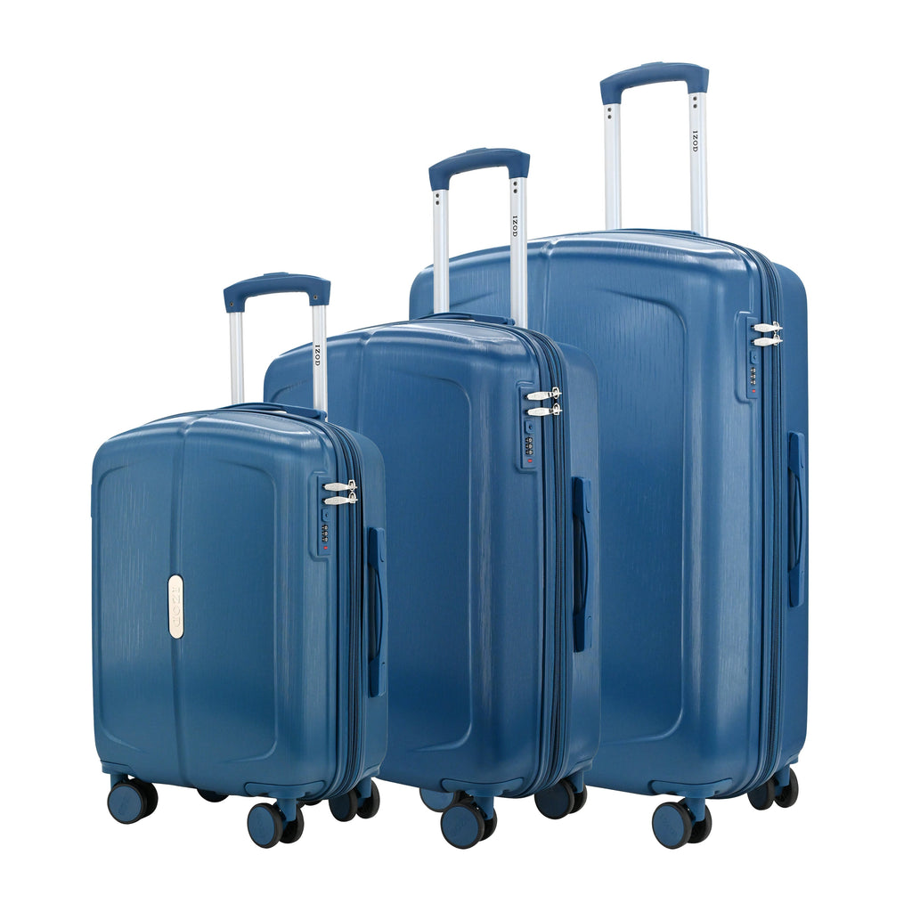 IZOD Mateo Travel 3 Piece Luggage Set - Durable ABS Hard Shell with 360° Wheels and Combo Lock Mirage Luggage
