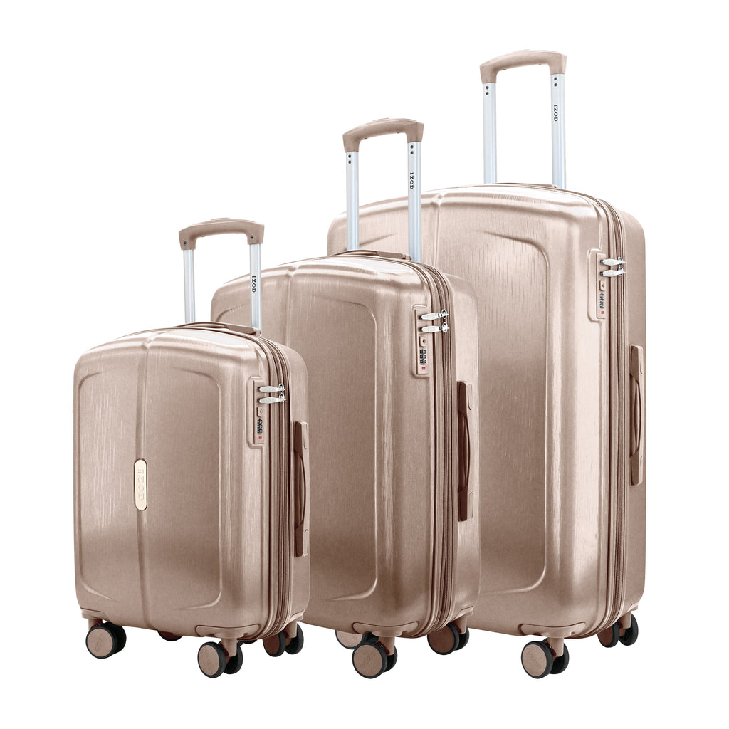 IZOD Mateo Travel 3 Piece Luggage Set - Durable ABS Hard Shell with 360° Wheels and Combo Lock Mirage Luggage