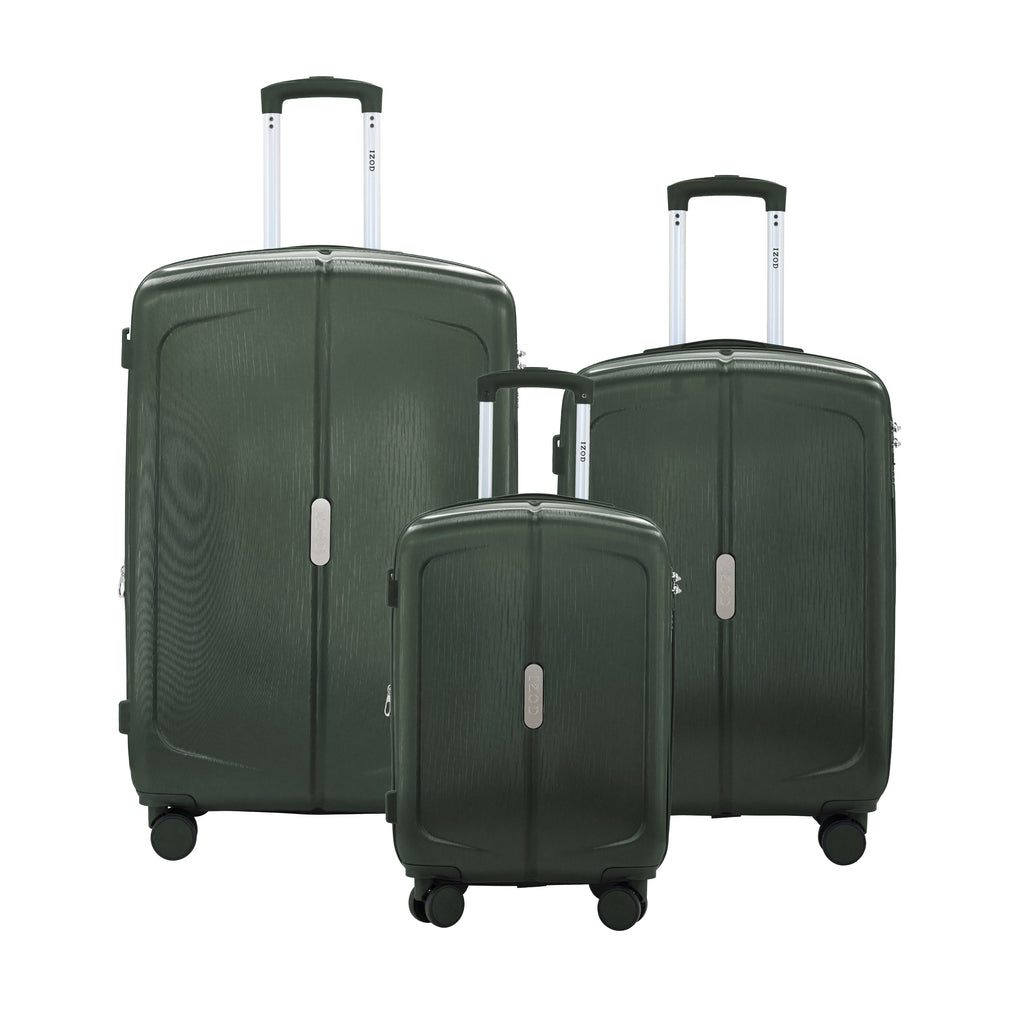 IZOD Mateo Travel 3 Piece Luggage Set - Durable ABS Hard Shell with 360° Wheels and Combo Lock Mirage Luggage