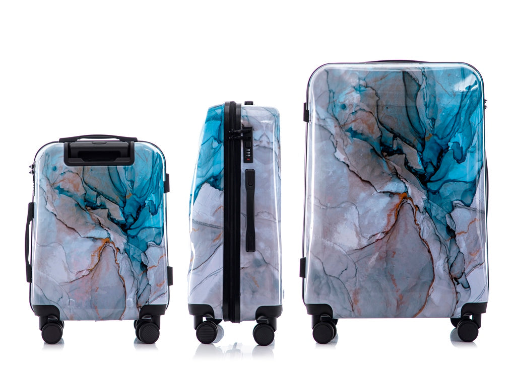 Multi-color Design ABS Hard Shell Lightweight with 360° Dual Spinning Wheels & Combo Lock – Includes 28", 24", 20" 3-Piece Luggage Set Mirage Luggage