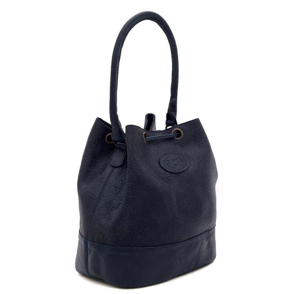 Tooled Leather Bucket Bag Mission Mercantile Leather Goods