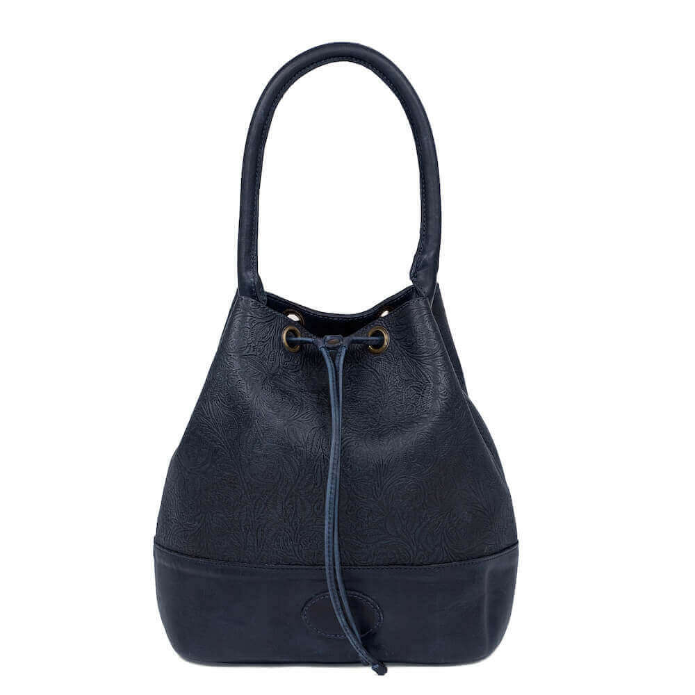 Tooled Leather Bucket Bag Mission Mercantile Leather Goods