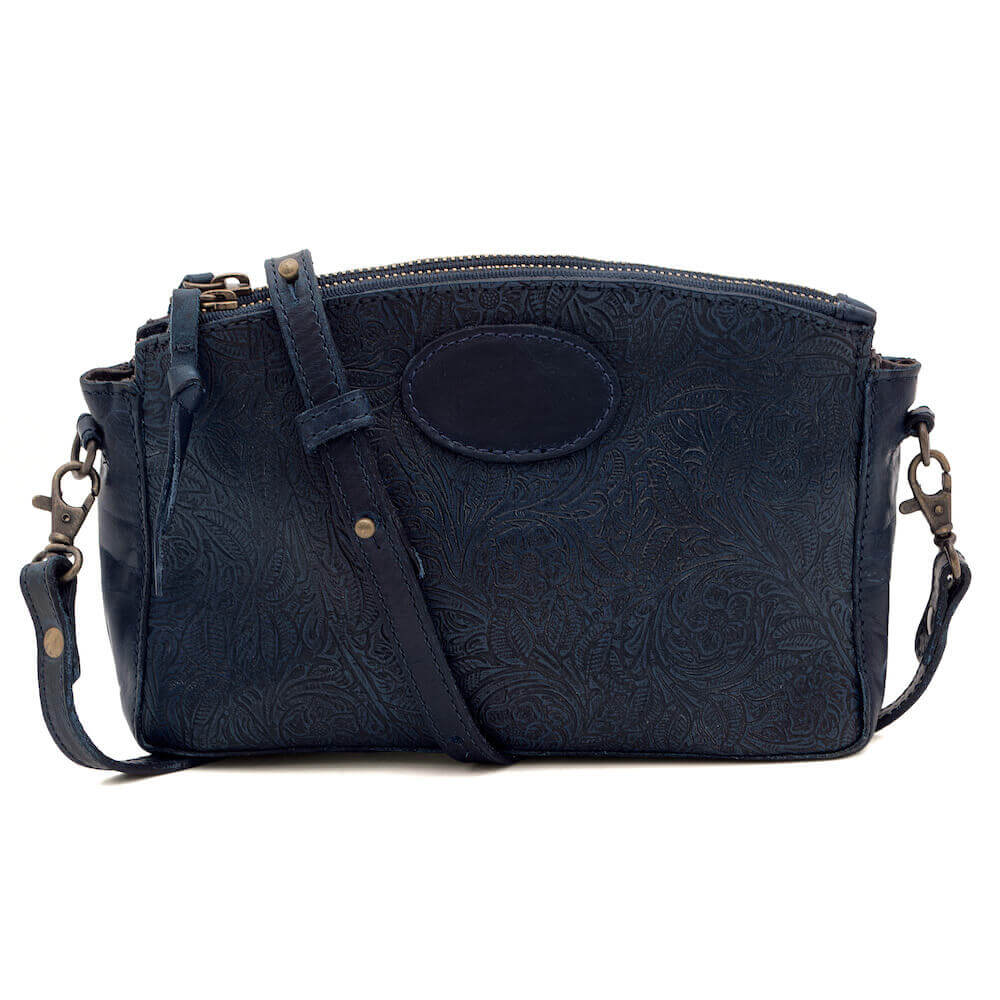 Tooled Leather Crossbody Bag Mission Mercantile Leather Goods