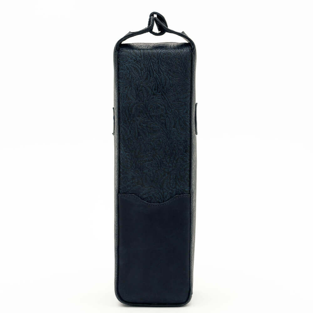 Tooled Leather Single Bottle Wine Carrier Mission Mercantile Leather Goods