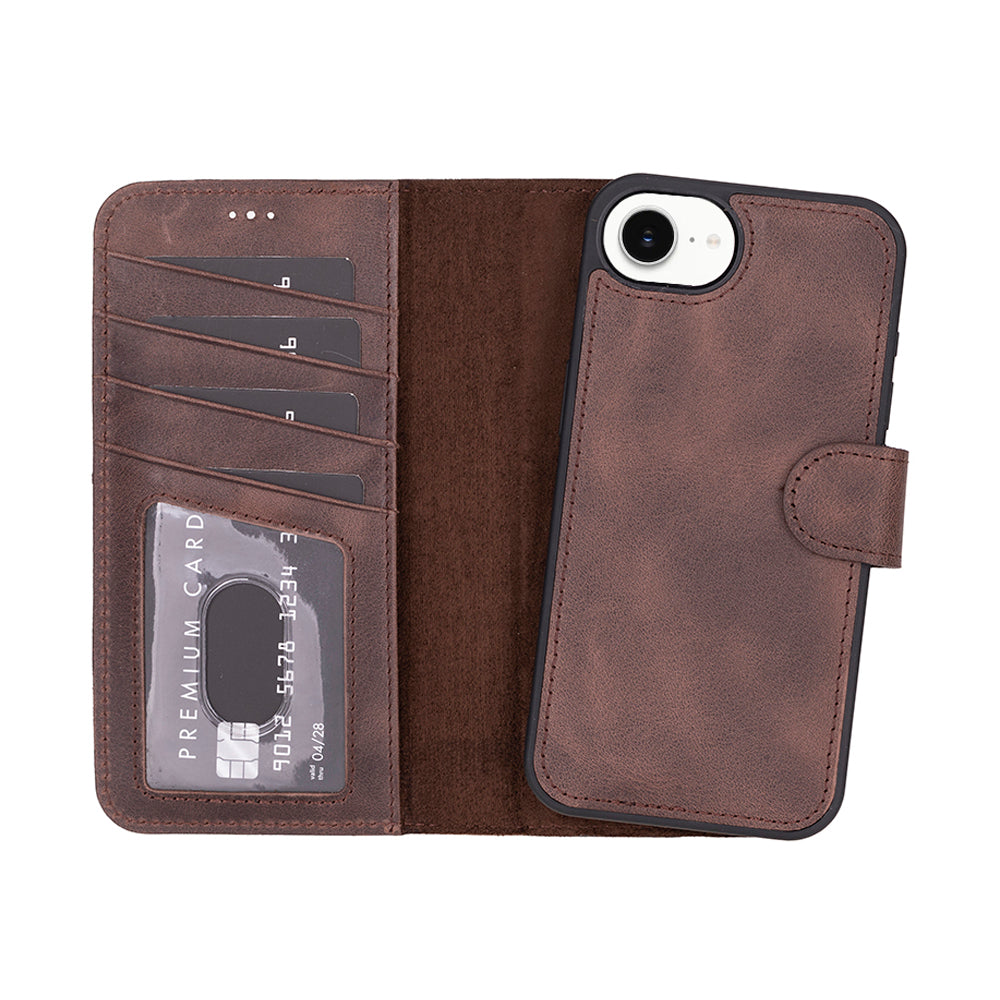 Magic iPhone 16E Detachable Leather Wallet Case Mizuri Leather