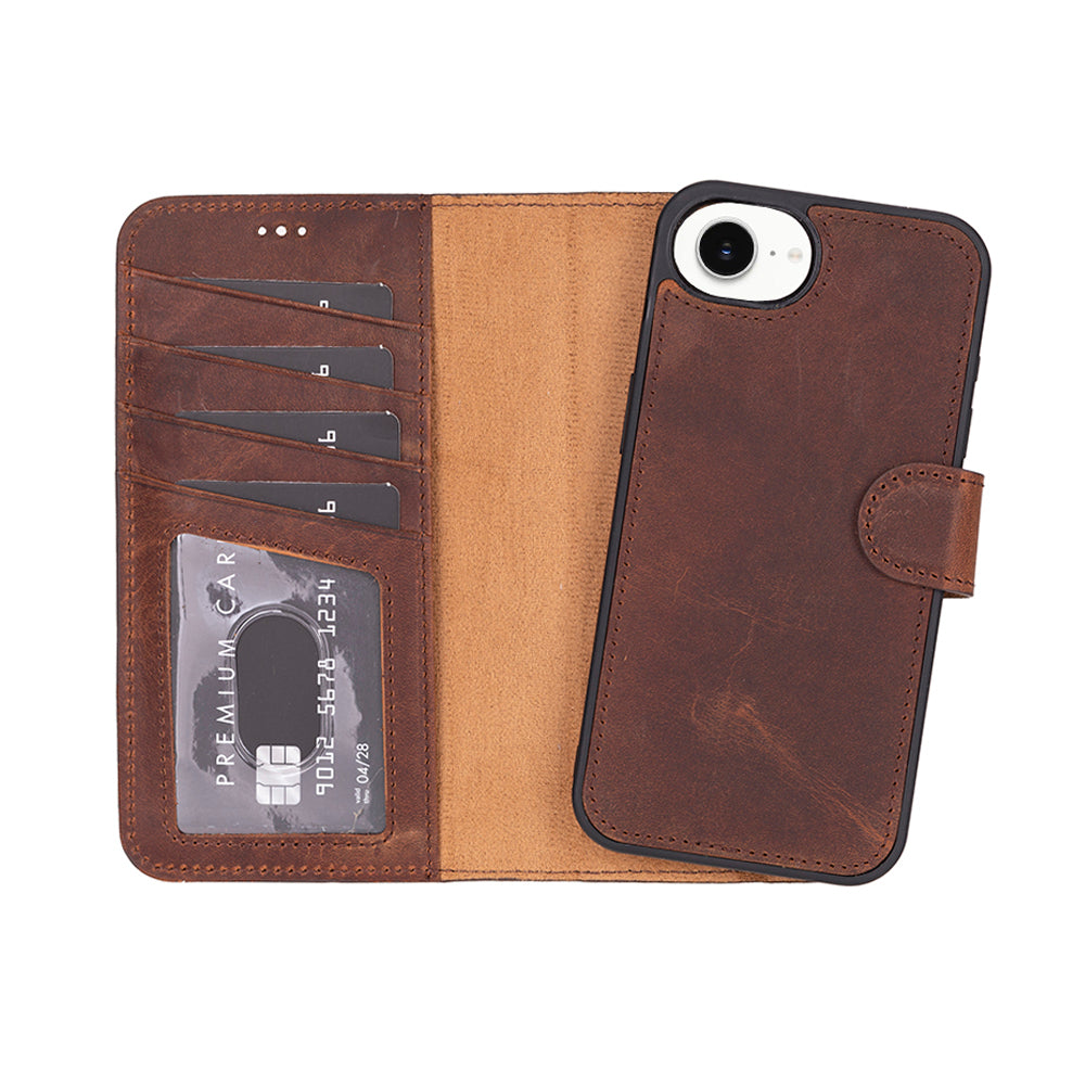 Magic iPhone 16E Detachable Leather Wallet Case Mizuri Leather
