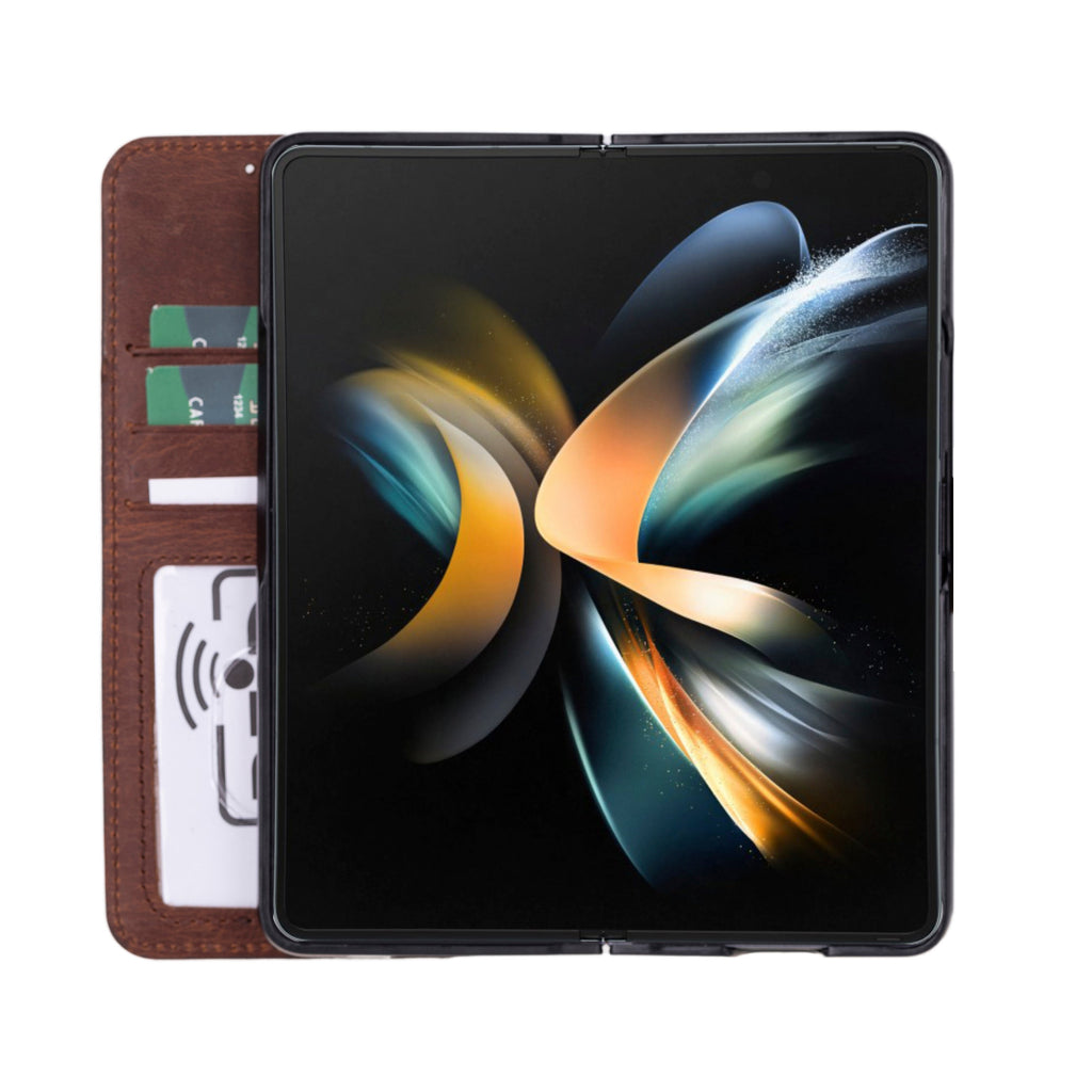 Wallet ID Leather Samsung Galaxy Z Fold 5 Folio Case Mizuri Leather