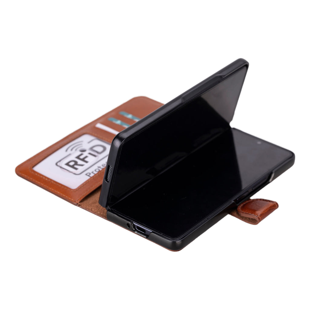 Wallet ID Leather Samsung Galaxy Z Fold 5 Folio Case Mizuri Leather
