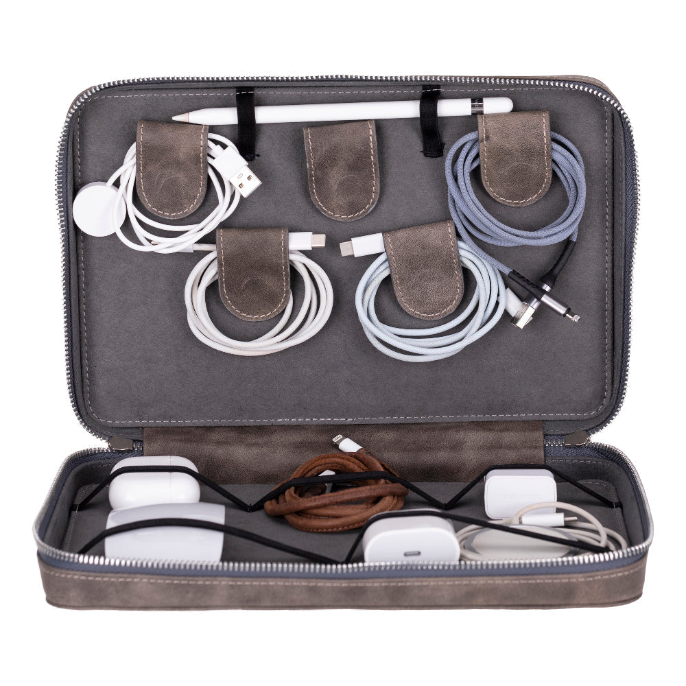 Leather Travel Cable Organizer Mizuri Leather
