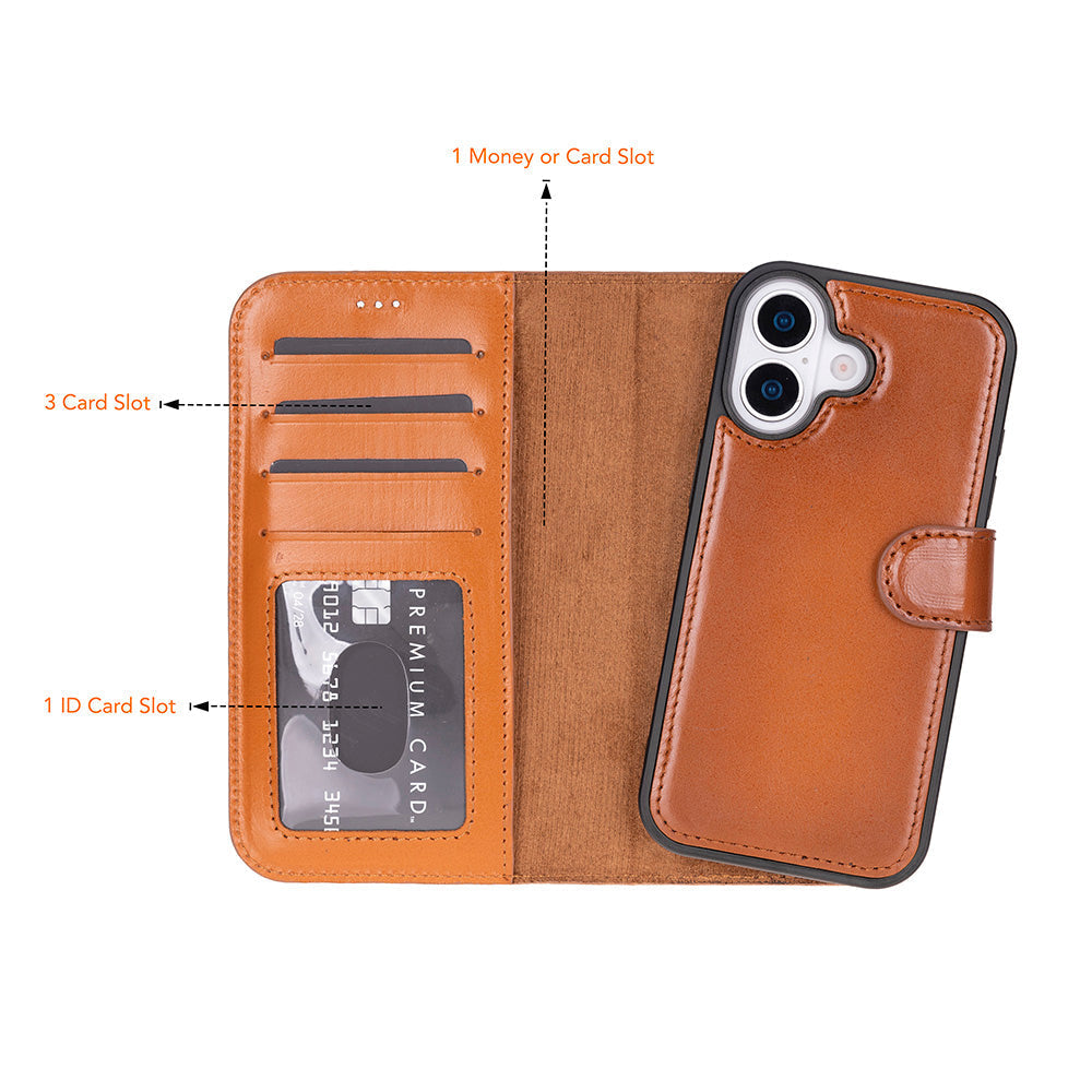 Magic iPhone 17 Leather Detachable Wallet Case Mizuri Leather