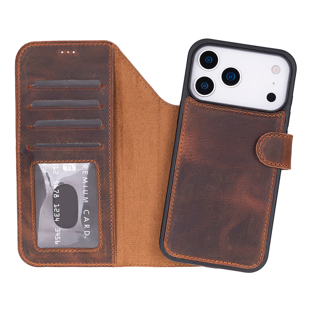 Magic iPhone 17 Pro Leather Detachable Wallet Case Mizuri Leather