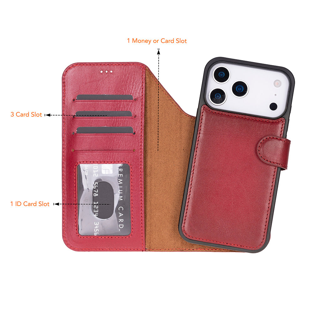 Magic iPhone 17 Pro Leather Detachable Wallet Case Mizuri Leather