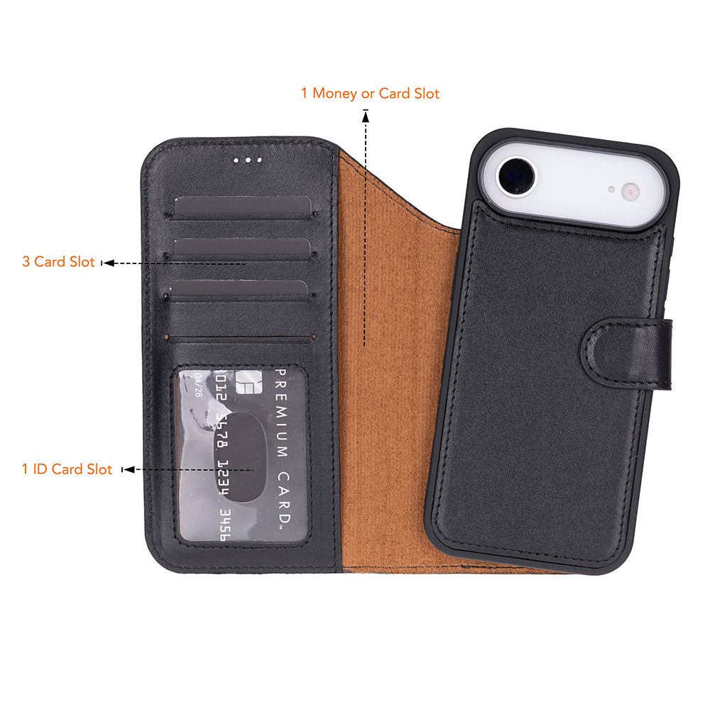 Magic iPhone 17 Air Leather Detachable Wallet Case Mizuri Leather