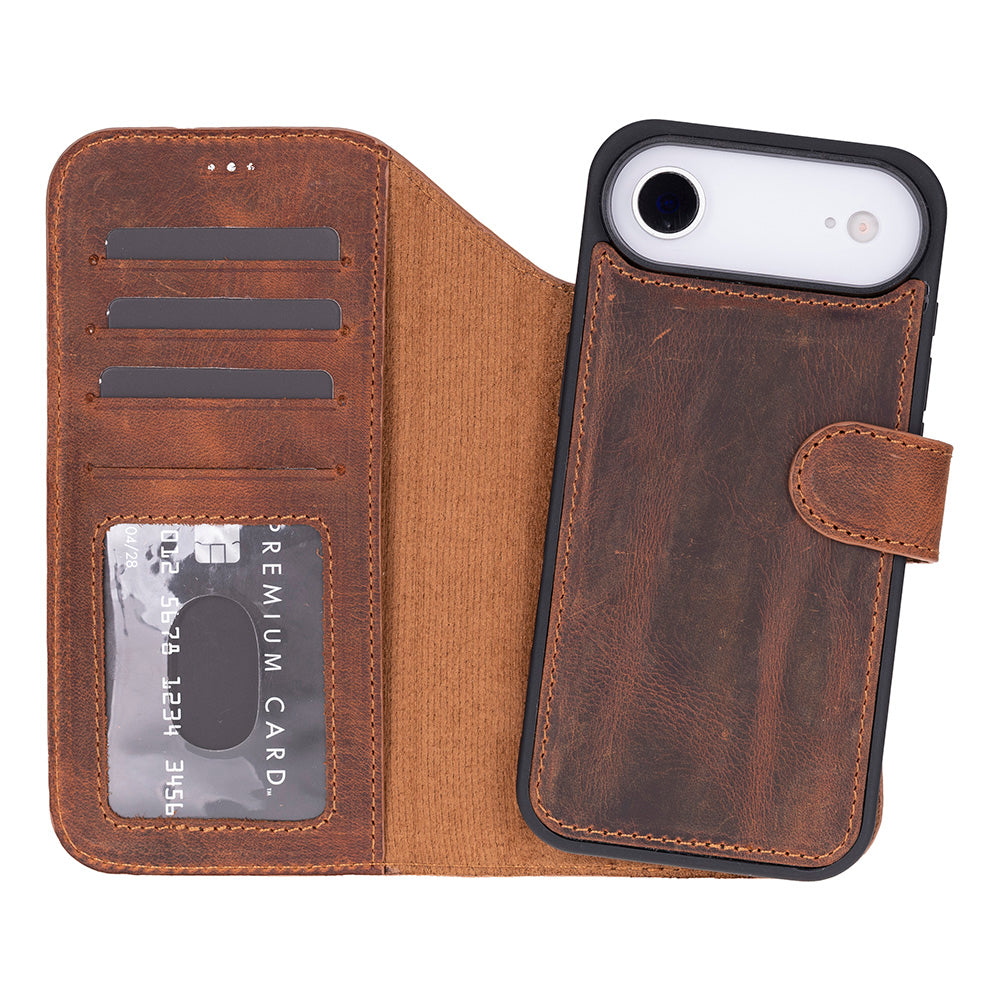 Magic iPhone 17 Air Leather Detachable Wallet Case Mizuri Leather