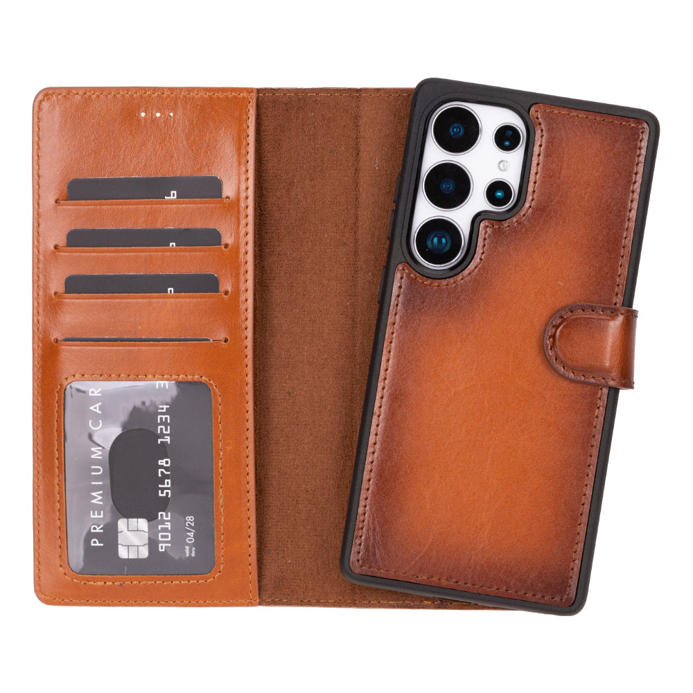 Magic Samsung Galaxy S25 Ultra Detachable Leather Wallet Case - LuggageDesigners