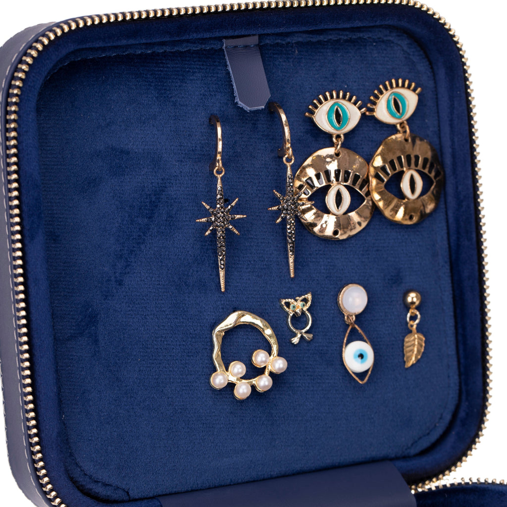 Amanda Leather Jewelry Box, Large - LuggageDesigners