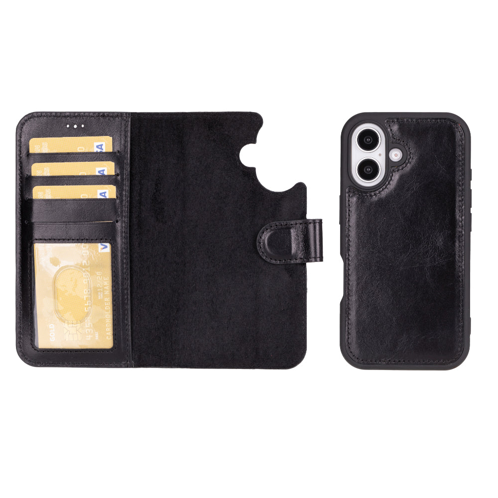 Magic iPhone 16 Plus Detachable Leather Wallet Case Mizuri Leather