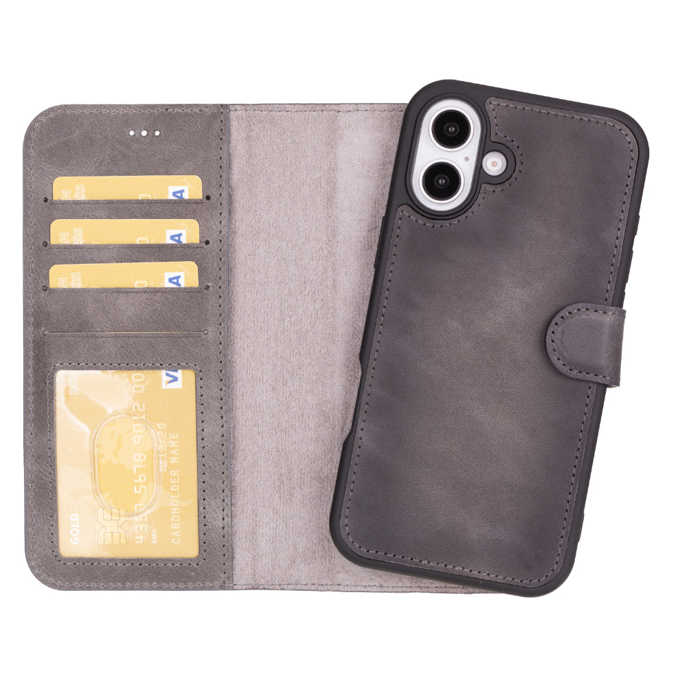 Magic iPhone 16 Plus Detachable Leather Wallet Case Mizuri Leather