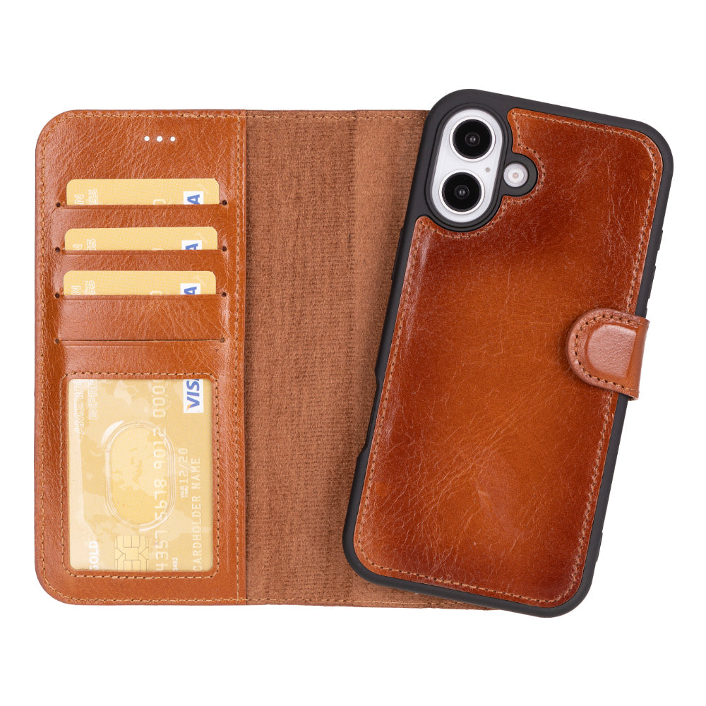 Magic iPhone 16 Detachable Leather Wallet Case Mizuri Leather
