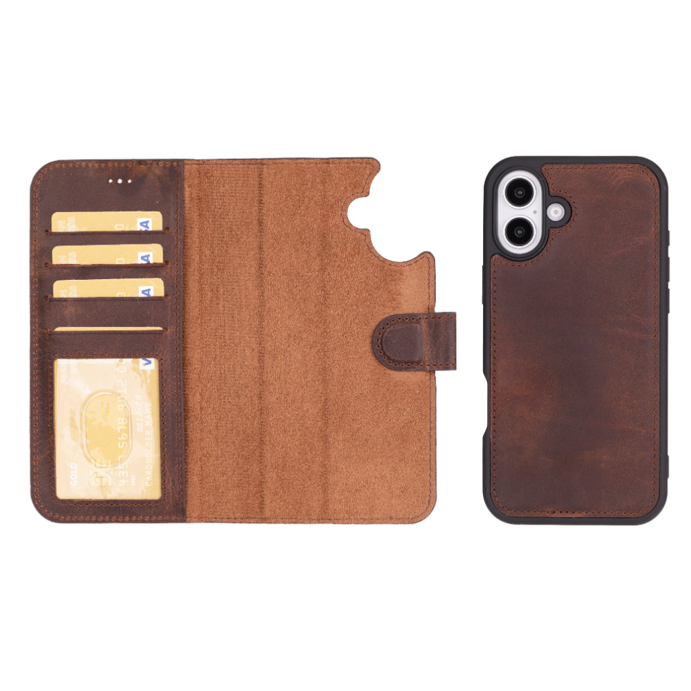 Magic iPhone 16 Plus Detachable Leather Wallet Case Mizuri Leather