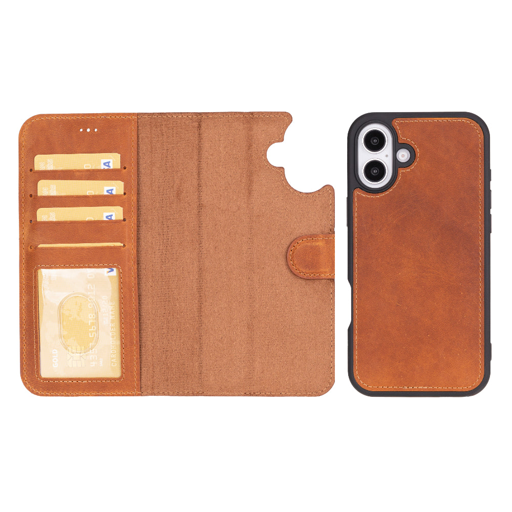 Magic iPhone 16 Plus Detachable Leather Wallet Case Mizuri Leather