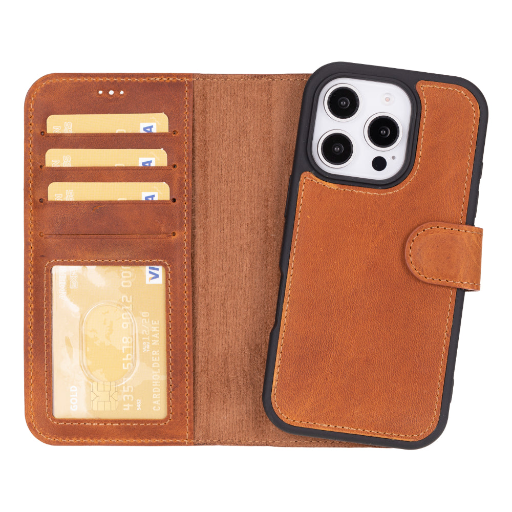 Magic iPhone 16 Pro Detachable Leather Wallet Case Mizuri Leather