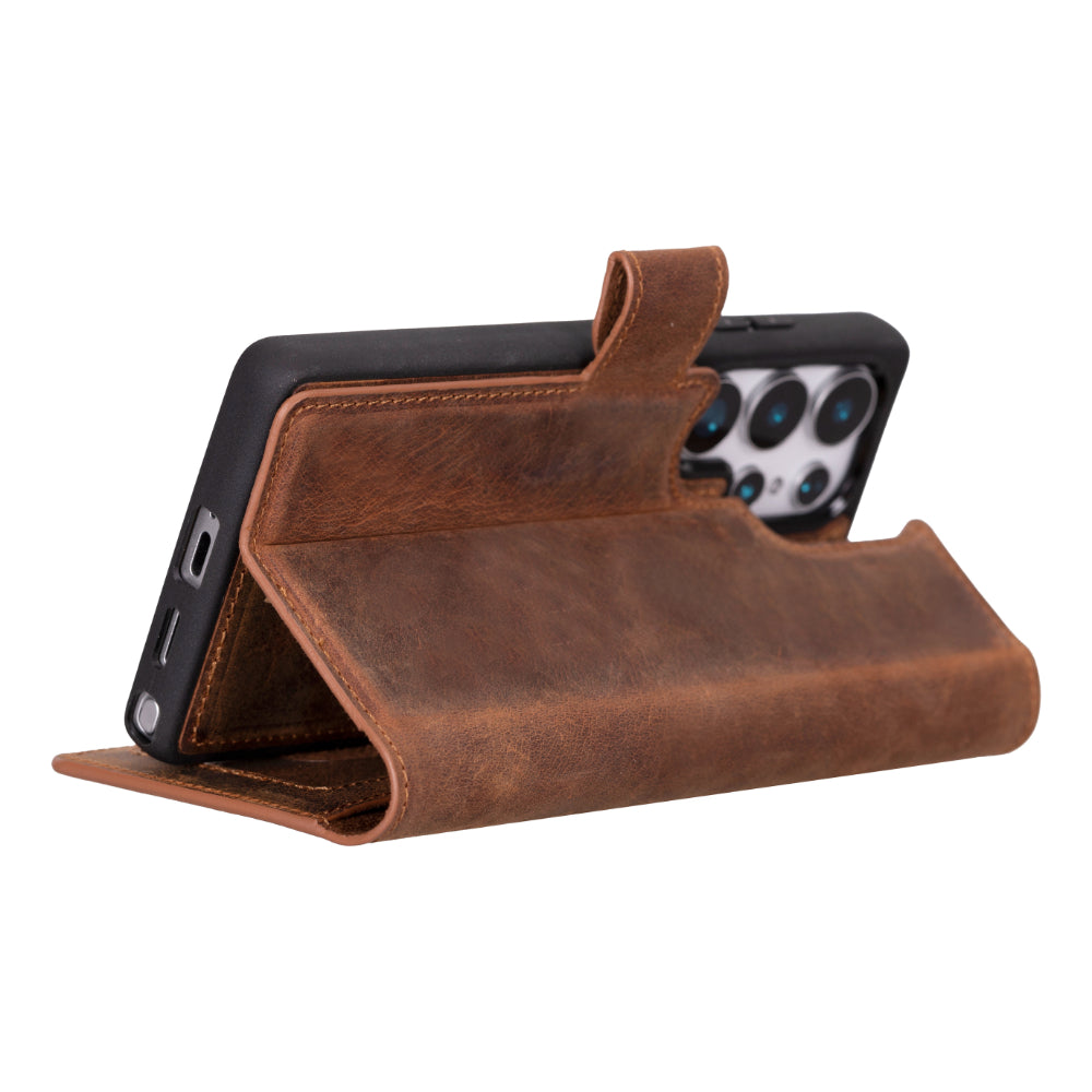 Magic Samsung Galaxy S25 Ultra Detachable Leather Wallet Case - LuggageDesigners
