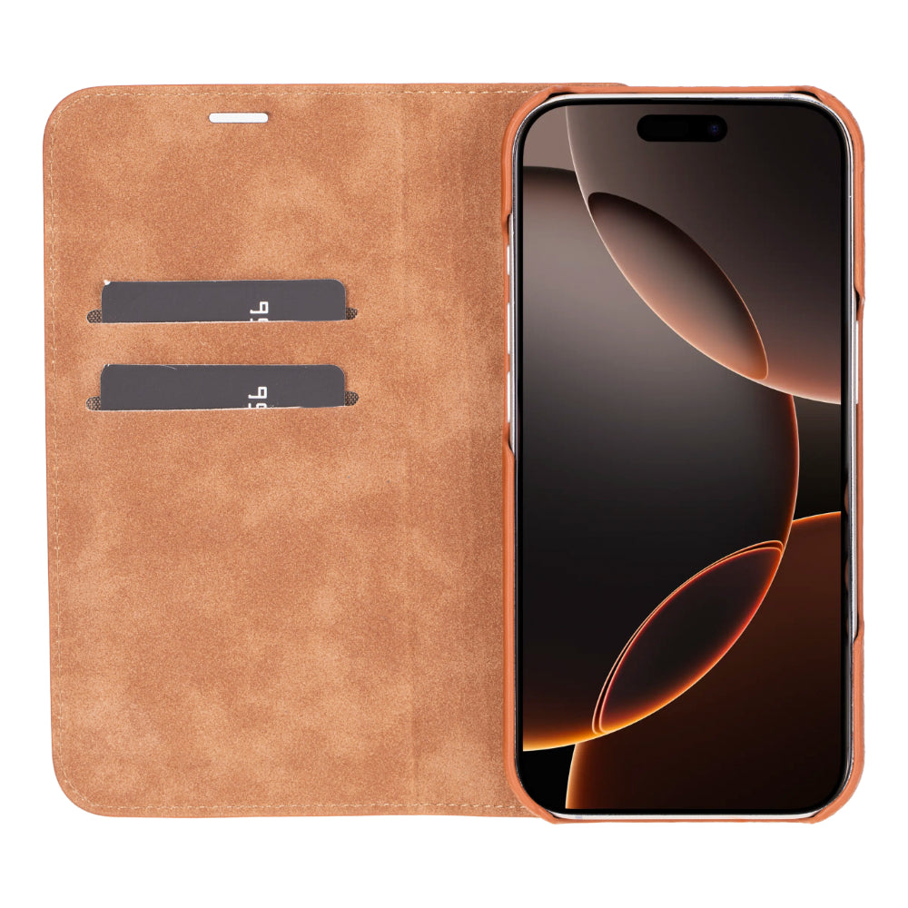 Sonat Leather iPhone 16 Pro Folio Case Mizuri Leather