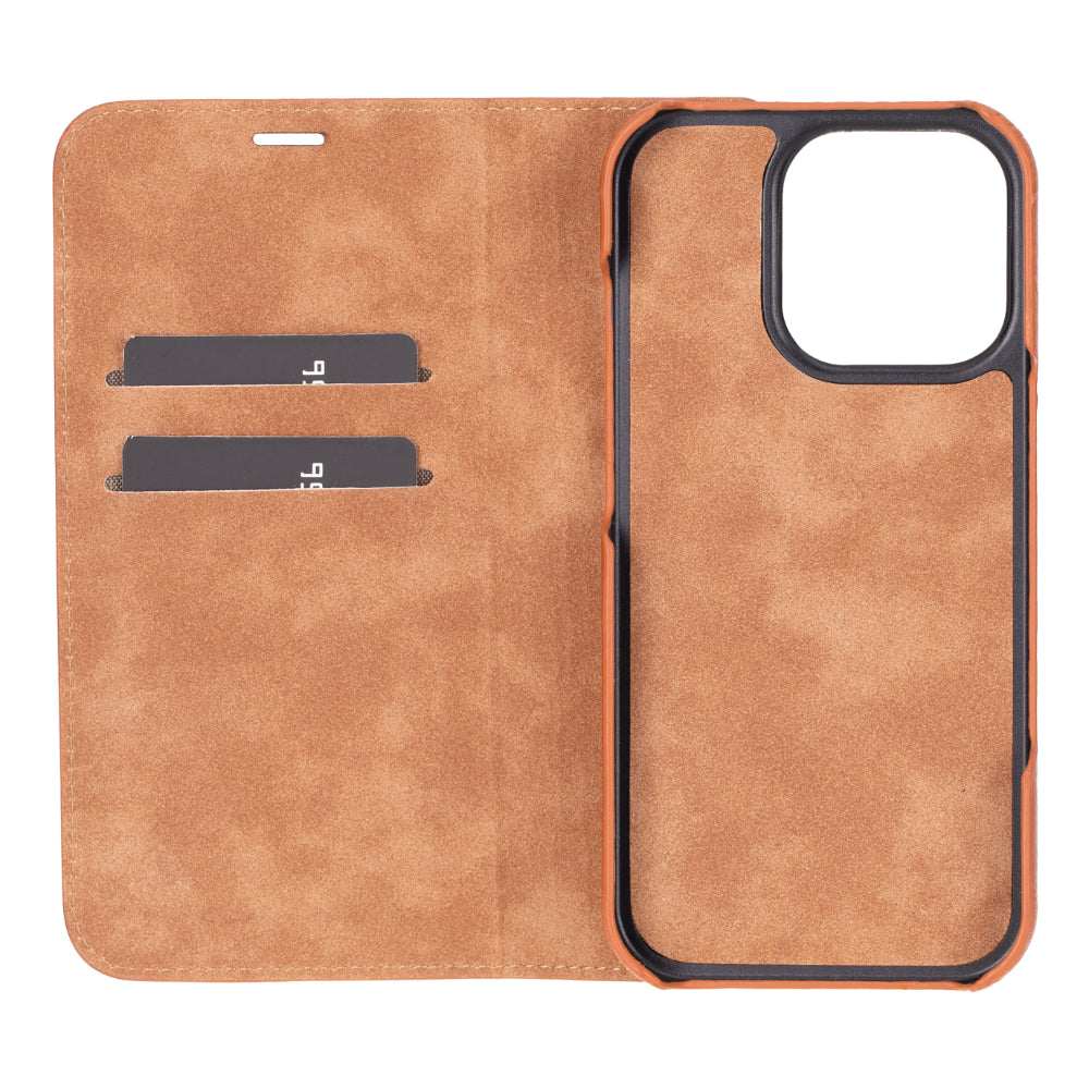 Sonat Leather iPhone 16 Pro Folio Case Mizuri Leather