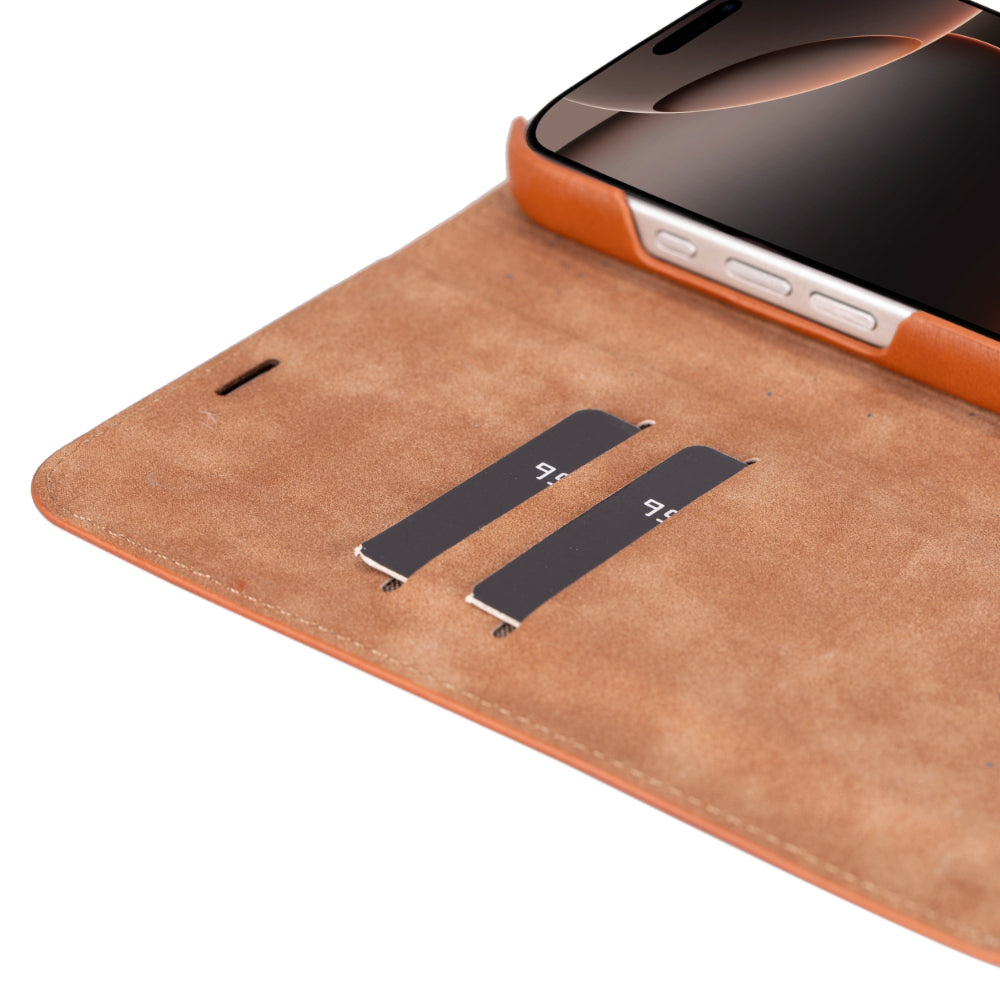 Sonat Leather iPhone 16 Pro Folio Case Mizuri Leather