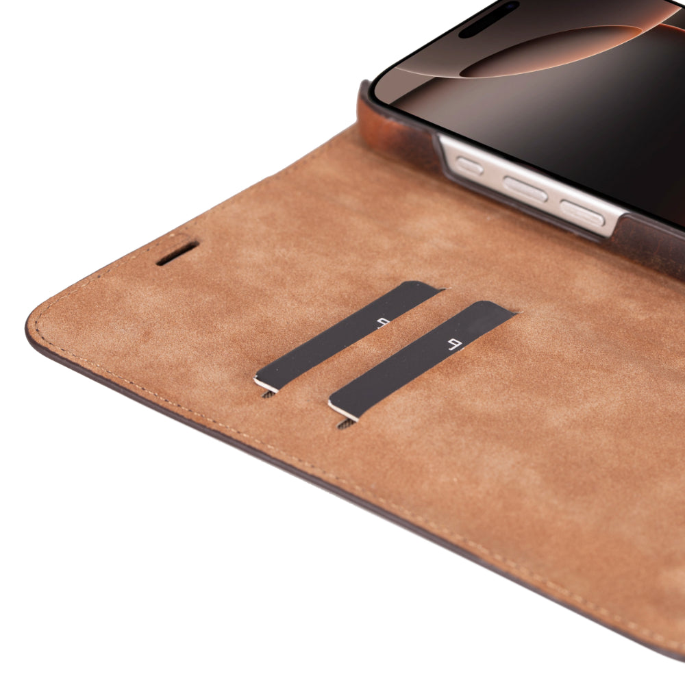 Sonat Leather iPhone 16 Pro Folio Case Mizuri Leather