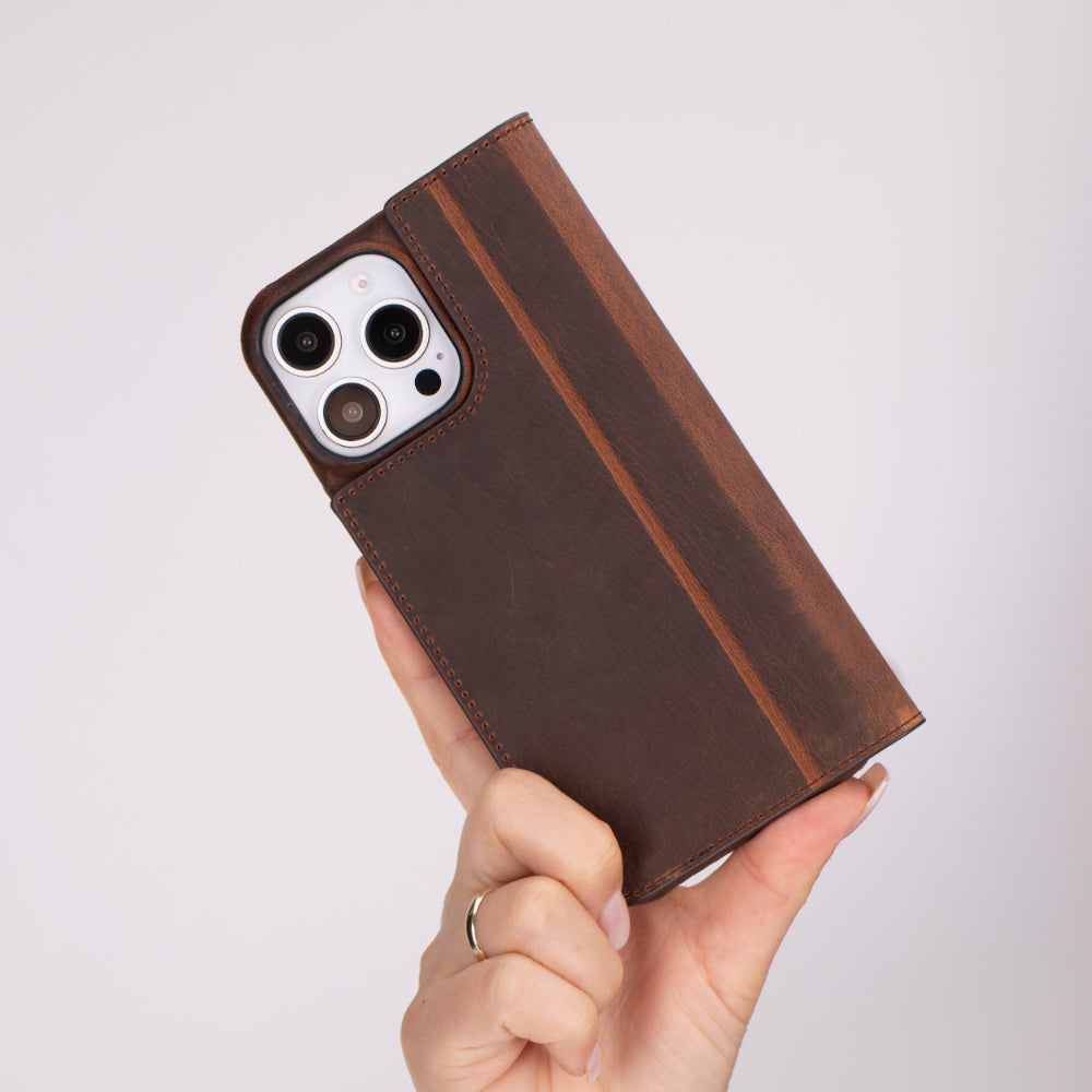 Sonat Leather iPhone 16 Pro Folio Case Mizuri Leather