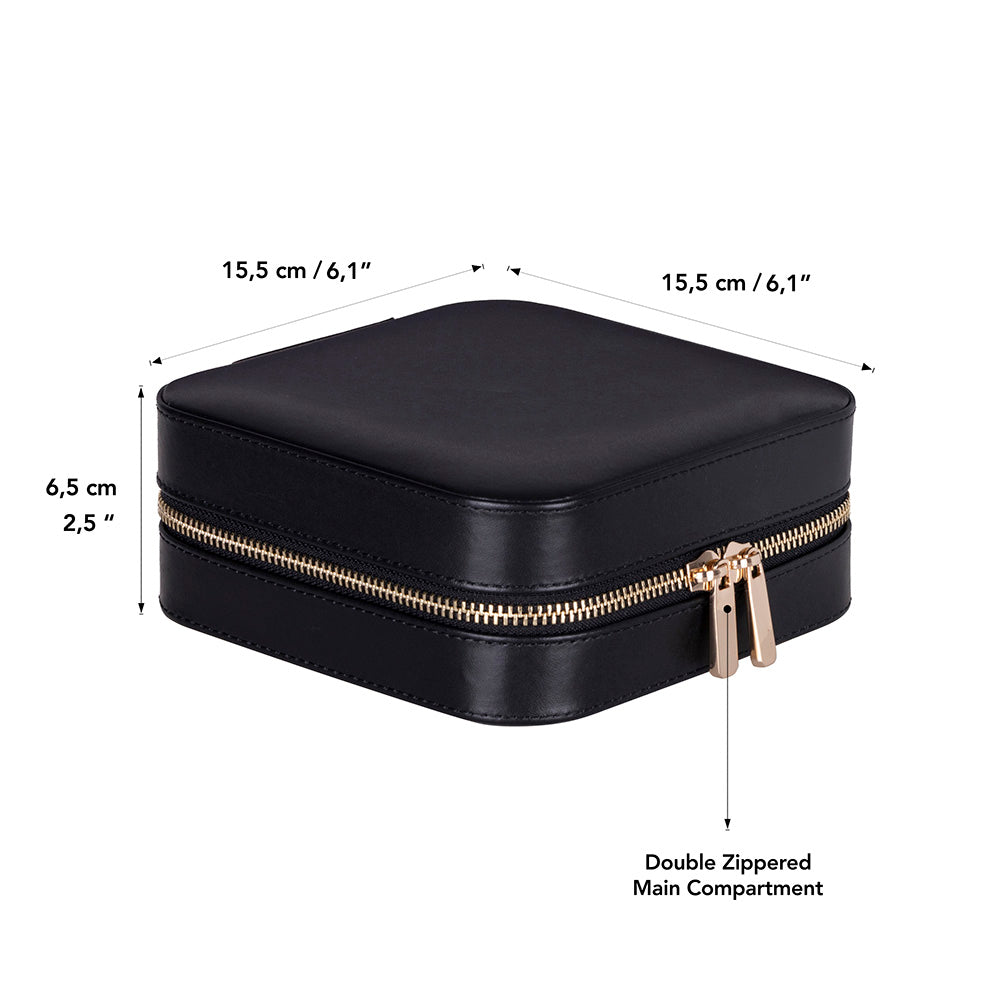 Amanda Leather Jewelry Box, Large - LuggageDesigners