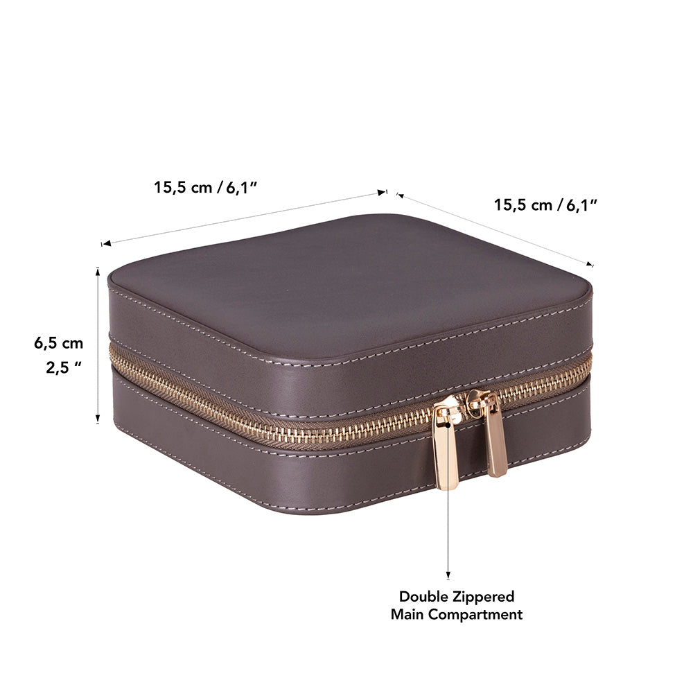 Amanda Leather Jewelry Box, Large - LuggageDesigners