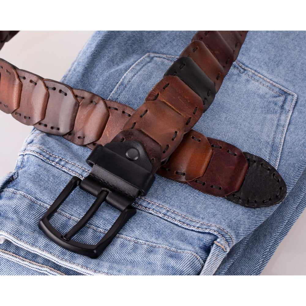 Vista Braided Leather Men's Belt - LuggageDesigners